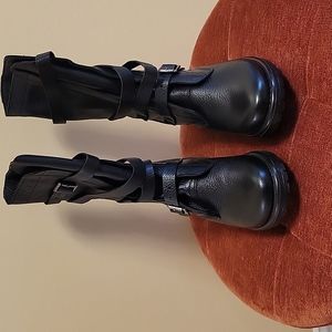 Steve Madden Womens Banddit Leather Strappy Mid-Calf Boots. Black Sz 7